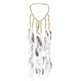 Boho Style Leather Feather Headdress Hair Accessories with Beads