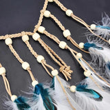 Boho Style Leather Feather Headdress Hair Accessories with Beads