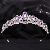 Forest Crystal Wedding Crown for Bridal Dress Flower Tiaras Small Headbands