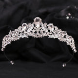 Forest Crystal Wedding Crown for Bridal Dress Flower Tiaras Small Headbands