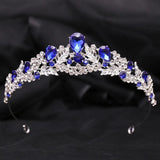 Forest Crystal Wedding Crown for Bridal Dress Flower Tiaras Small Headbands