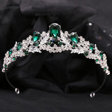 Forest Crystal Wedding Crown for Bridal Dress Flower Tiaras Small Headbands