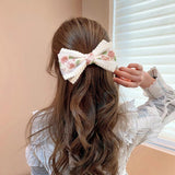 Lace Embroidery Big Bow Hairpin Net Red Back Head Hairpin Headdress