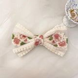 Lace Embroidery Big Bow Hairpin Net Red Back Head Hairpin Headdress