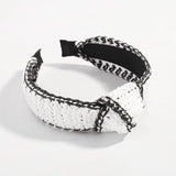 Bohemian Raffia Top Knot Headband Straw Weaving Hairband Tiara Adult Jewelry