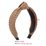 Bohemian Raffia Top Knot Headband Straw Weaving Hairband Tiara Adult Jewelry