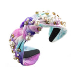 Tie-Dye Pearl Rhinestone Headbands Hair Accessories For Women