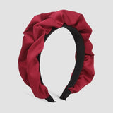 Women Headband Bezel Pleated Ruffles Hairband Turban Fresh Solid Folds Hairhoop