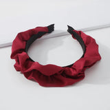 Women Headband Bezel Pleated Ruffles Hairband Turban Fresh Solid Folds Hairhoop