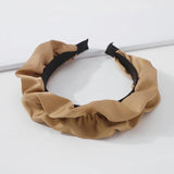 Women Headband Bezel Pleated Ruffles Hairband Turban Fresh Solid Folds Hairhoop