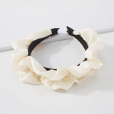 Women Headband Bezel Pleated Ruffles Hairband Turban Fresh Solid Folds Hairhoop