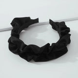 Women Headband Bezel Pleated Ruffles Hairband Turban Fresh Solid Folds Hairhoop