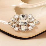 Rhinestone Pearl Shoe Clip for High Heels Bride Crystal Bridal Brooch
