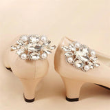 Rhinestone Pearl Shoe Clip for High Heels Bride Crystal Bridal Brooch