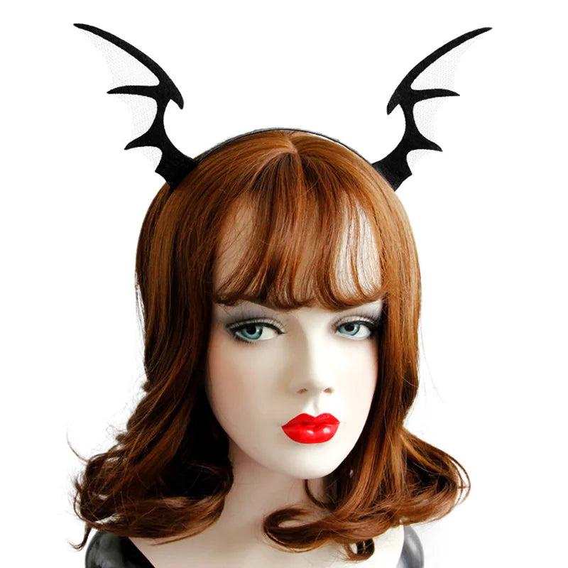 Devil Wing Horn Tulle Headband Halloween Gothic Costume