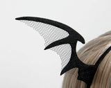 Devil Wing Horn Tulle Headband Halloween Gothic Costume