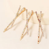 3pcs Cross Rhinestone Hairpins Crystal X Hair Clips Barrette Girls Wedding