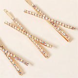3pcs Cross Rhinestone Hairpins Crystal X Hair Clips Barrette Girls Wedding
