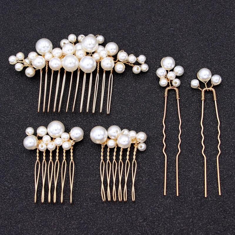 Wedding Crystal Bride Hair Comb Rhinestone Pearl Bridal Hairclip