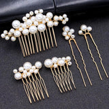 Wedding Crystal Bride Hair Comb Rhinestone Pearl Bridal Hairclip