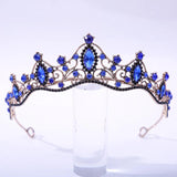 Vintage Pink Crystal Crown Tiara Hair Accessories for Women