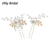 Crystal Rhinestone Flower Bridal Hairpins Set