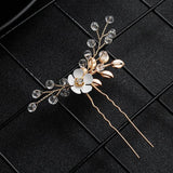Crystal Rhinestone Flower Bridal Hairpins Set