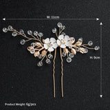 Crystal Rhinestone Flower Bridal Hairpins Set