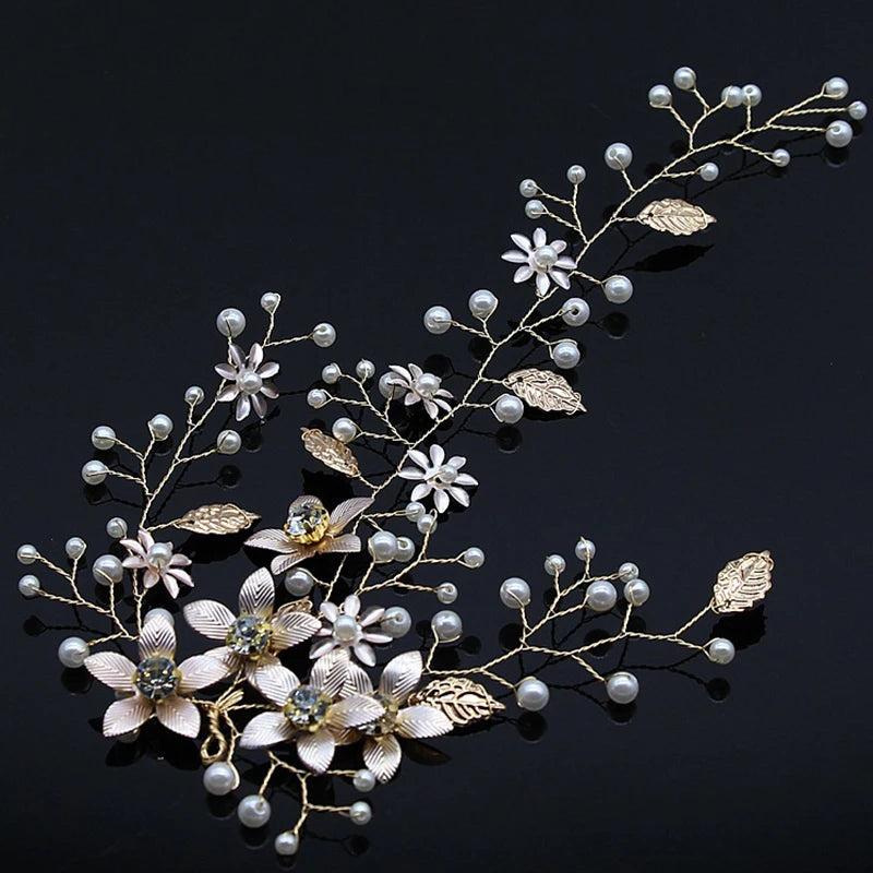 Crystal Pearls Hair Vine Bridal Hair Accessories Headpieces Hair Wreath