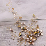 Crystal Pearls Hair Vine Bridal Hair Accessories Headpieces Hair Wreath