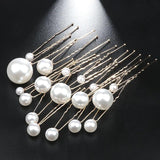 18 PCS U-Shaped Hairpin Tiara Simulated Pearl Bridal Hairclips