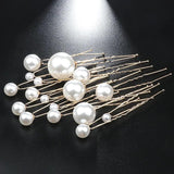 18 PCS U-Shaped Hairpin Tiara Simulated Pearl Bridal Hairclips
