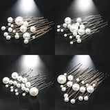 18 PCS U-Shaped Hairpin Tiara Simulated Pearl Bridal Hairclips