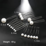 18 PCS U-Shaped Hairpin Tiara Simulated Pearl Bridal Hairclips