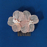 Rhinestone Flower Leaf Bridal Hair Comb Wedding Headpiece