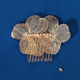 Rhinestone Flower Leaf Bridal Hair Comb Wedding Headpiece