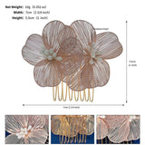 Rhinestone Flower Leaf Bridal Hair Comb Wedding Headpiece