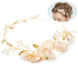 Pearl Tiara Headgear Bridal Hair Band Wedding Flower Headpieces