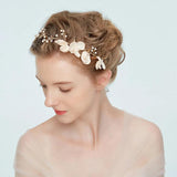 Pearl Tiara Headgear Bridal Hair Band Wedding Flower Headpieces