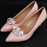 Silver Crystal Stone Shoe Clips for Women Bride High Heels
