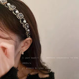 Rhinestone Pearl Hair Band Women's Temperament Palace Style Headband