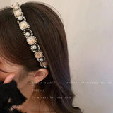 Rhinestone Pearl Hair Band Women's Temperament Palace Style Headband