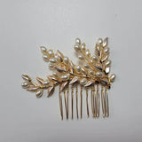 Rose Crystal Rhinestones Pearls Wedding Hair Comb Bridal Headpiece