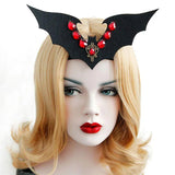 Evil Queen Crown Halloween Bat Rhinestone Headband