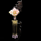 Chinese Style Hair Clip for Girls Vintage Hanfu Flower Hairpin with Tassel
