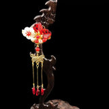 Chinese Style Hair Clip for Girls Vintage Hanfu Flower Hairpin with Tassel