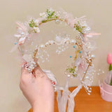Crystal Flower Headband Bridal Crown Headdress Wedding Hair Hoop Jewelry