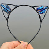 Crystal Cat Ears Crown Hair Accessories Multicolored Crystal Headwear