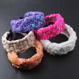 Colorful Rhinestone Sequins Baroque Headwear for Wedding Party