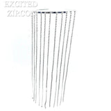 Long Tassel Hair Chain with Rhinestones